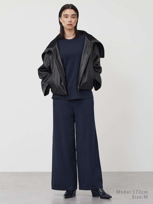 ウールミックスニットイージーパンツ