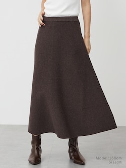 ウールコットンブレンドフレアスカート