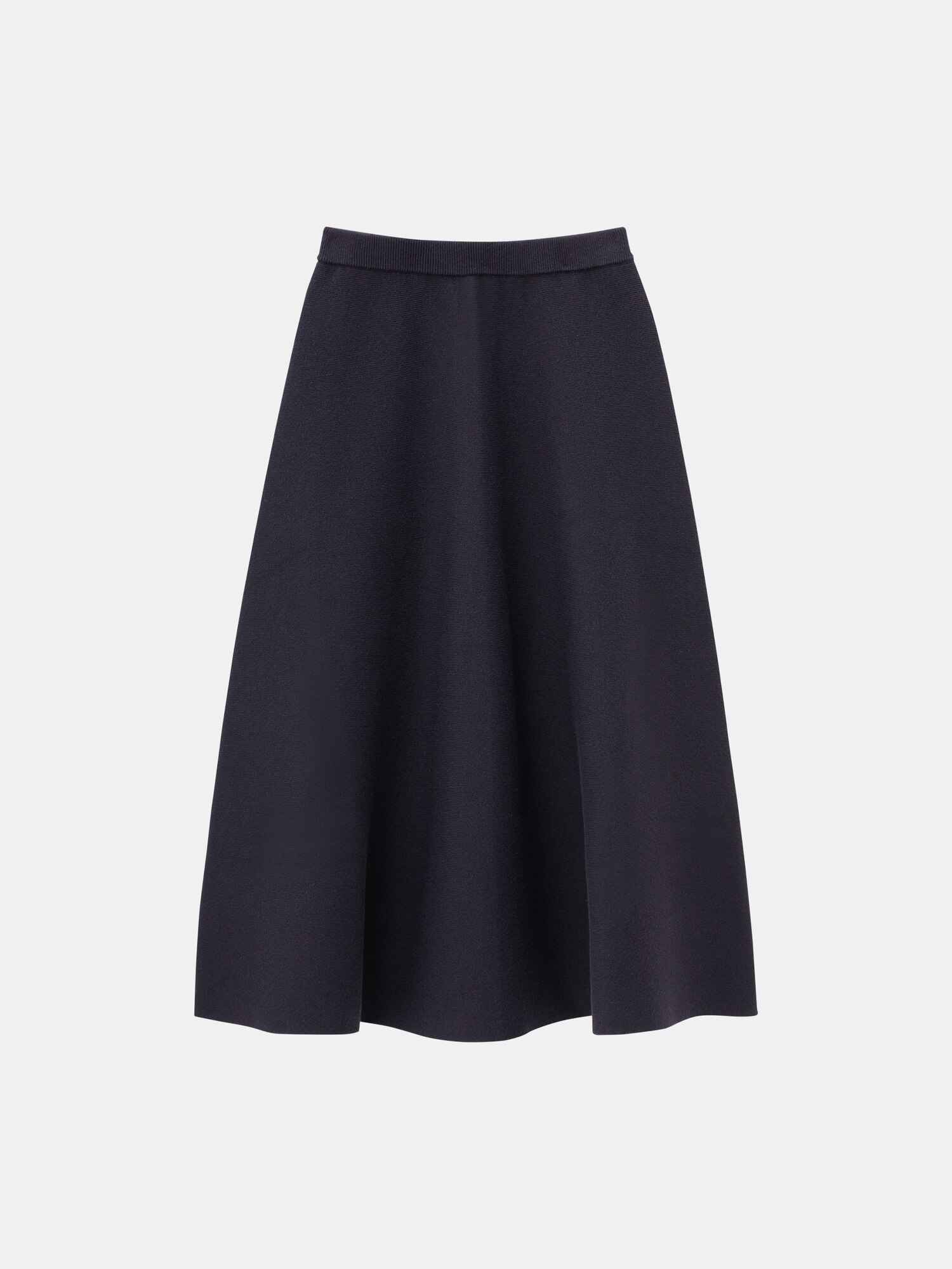 PLST ウールコットンブレンドフレアスカート L ネイビー PLST(プラステ)公式 | ウールコットンブレンドフレアスカート