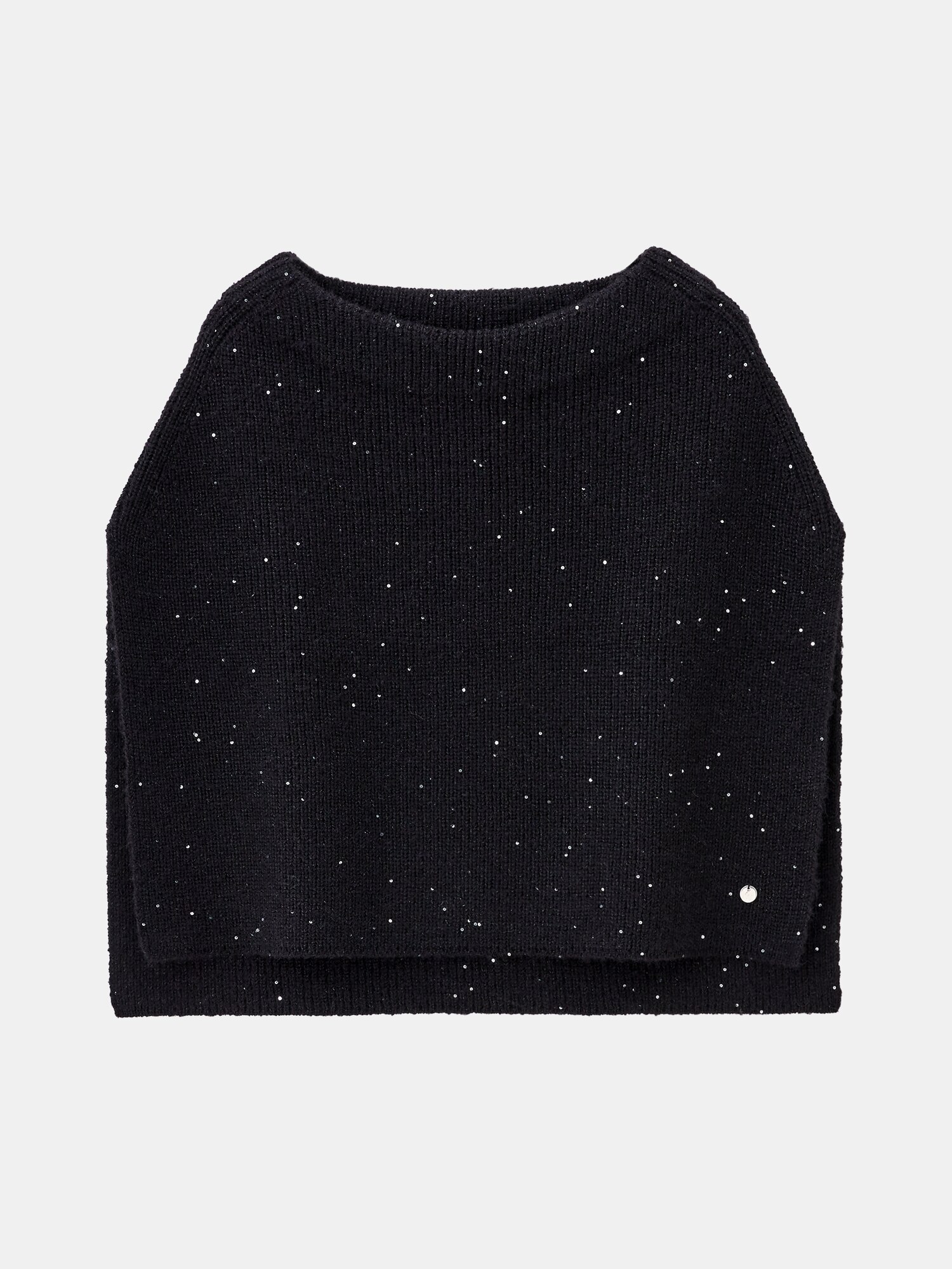 【完売品‼️】新品未使用　PLST プラステ　スパンコールニットケープ ブラック PLST(プラステ)公式 | スパンコールニットケープ