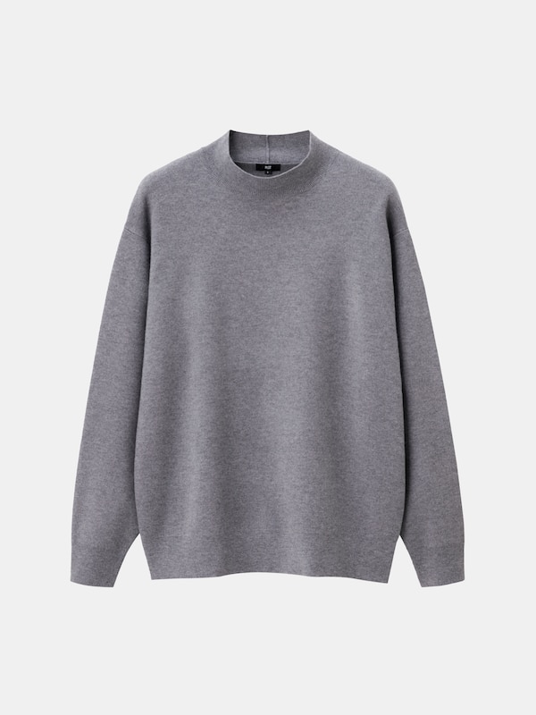 カシミヤブレンドモックネックセーター