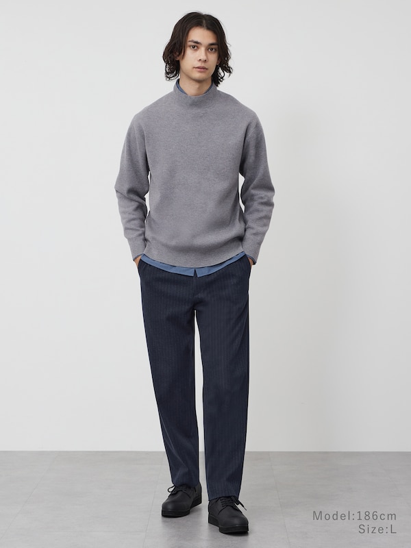 カシミヤブレンドモックネックセーター