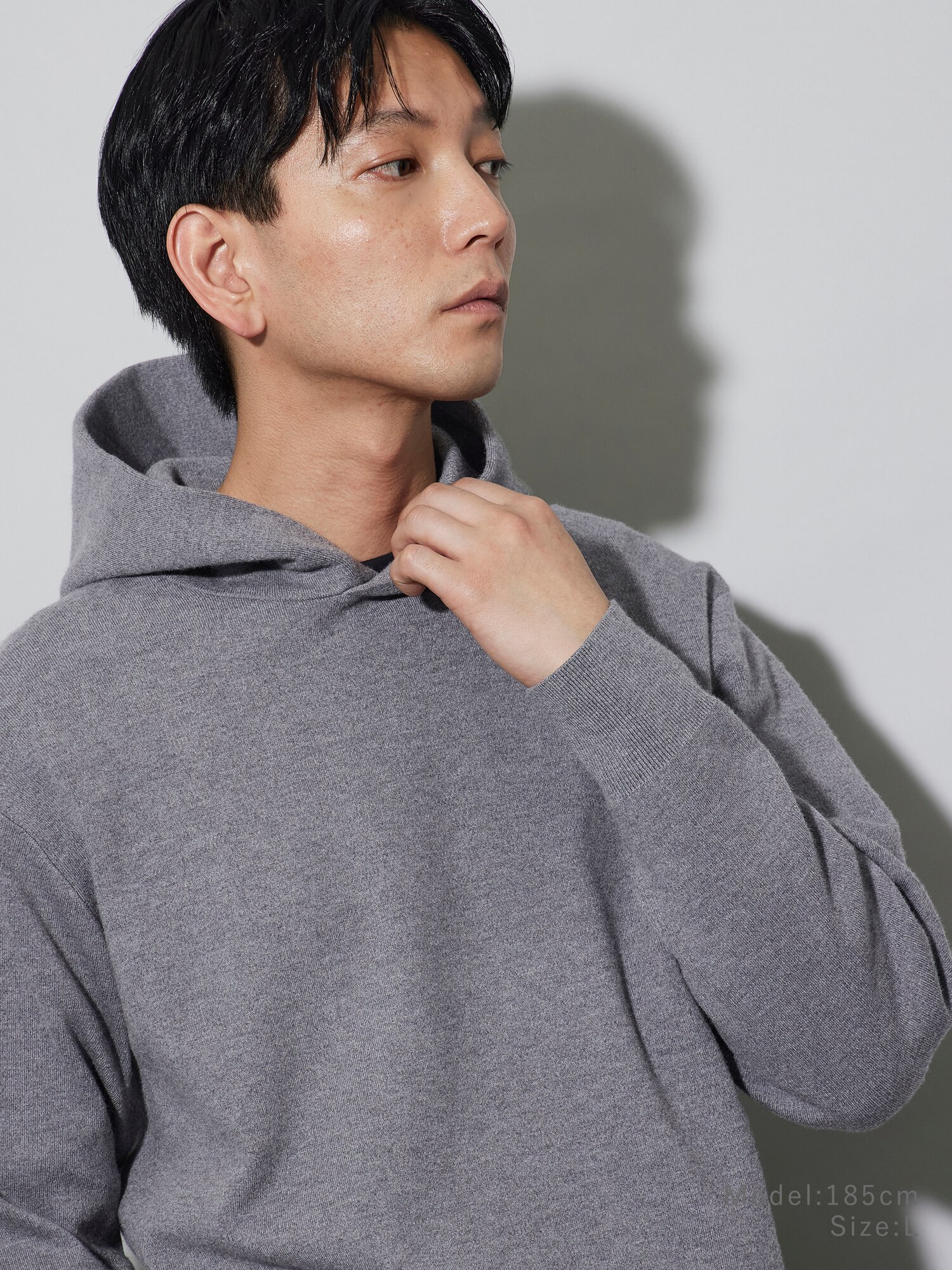 【美品】PLST カシミヤブレンドプルパーカ　GRAY L PLST(プラステ)公式 | カシミヤブレンドパーカ(メンズ)