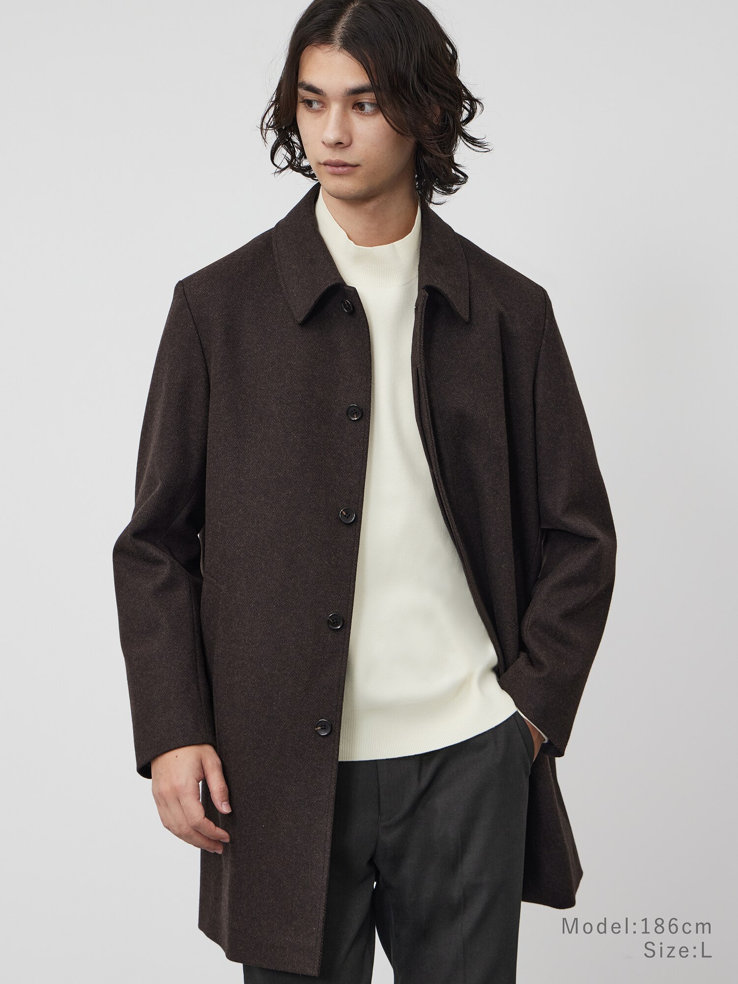 プラステ　アセテートコットンワイドカラーコート プラステ アセテートコットンワイドカラーコート PLST(プラステ