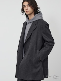 プレシャスニットメルトンダブルブレストコート