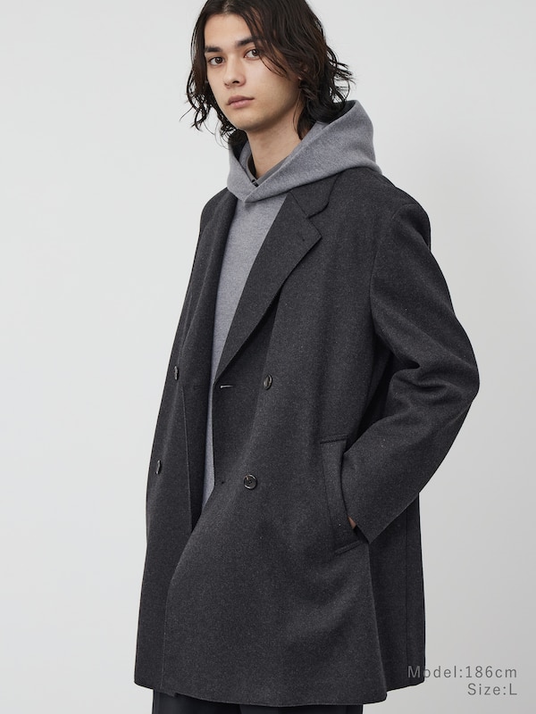 プレシャスニットメルトンダブルブレストコート