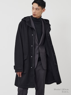 プレシャスニットメルトンフーデットコート