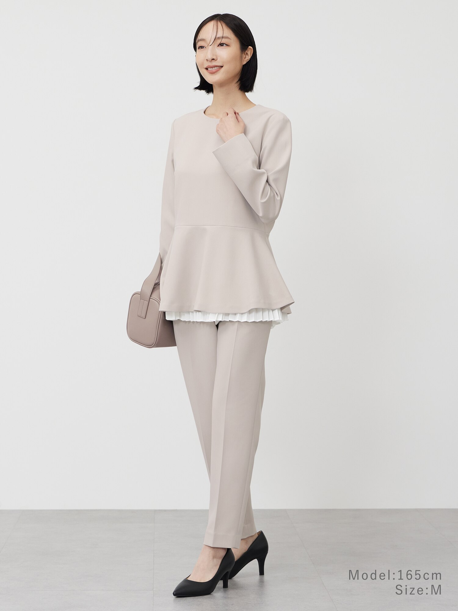 ダブルクロスプリーツレイヤードセットアップ