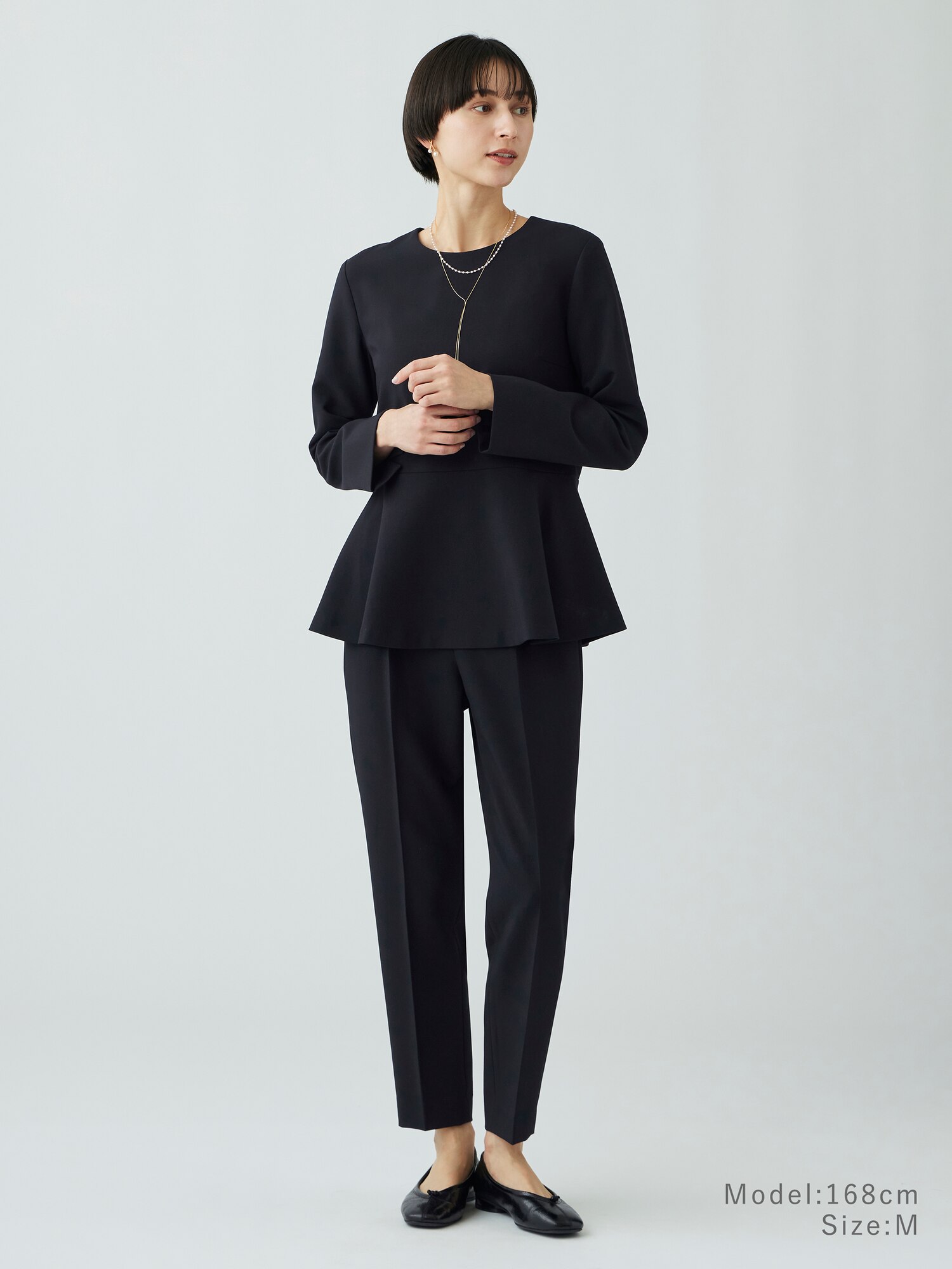 PLST プラステ　ストレッチダブルクロス　セットアップ　ジャケット　パンツ　黒 PLST(プラステ)公式 | ダブルクロスプリーツレイヤードセットアップ