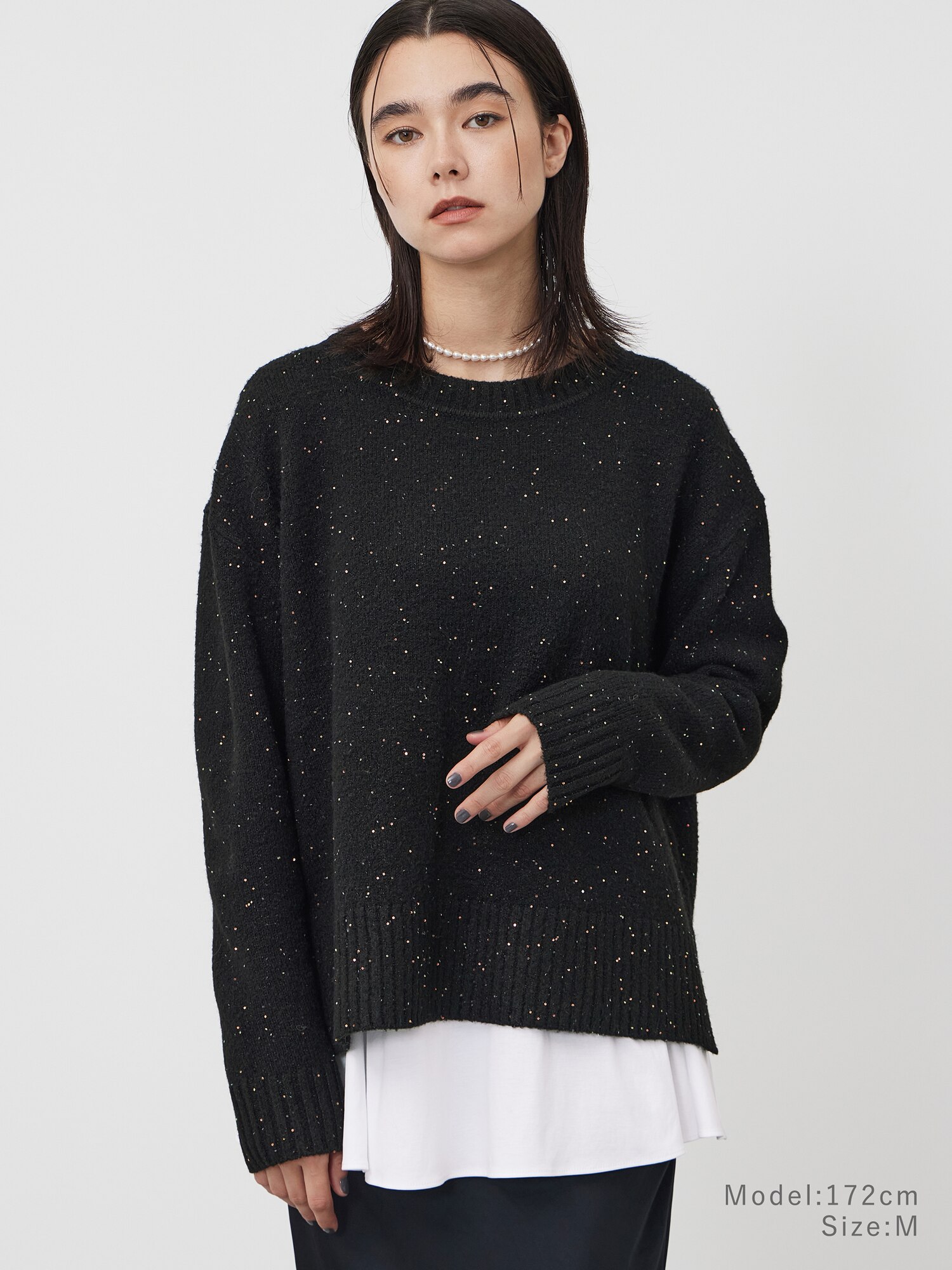 PLST(プラステ)公式 | スパンコールミックスセーター