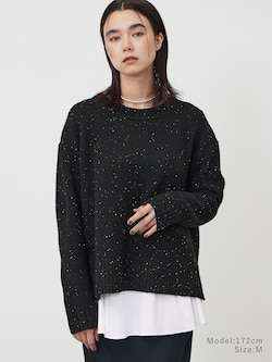 スパンコールミックスセーター