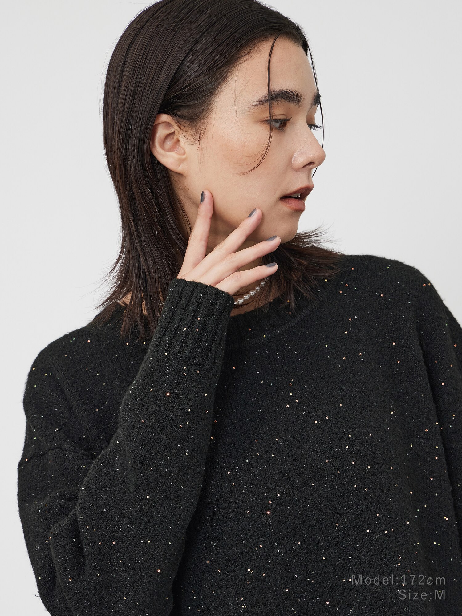 PLST(プラステ)公式 | スパンコールミックスセーター