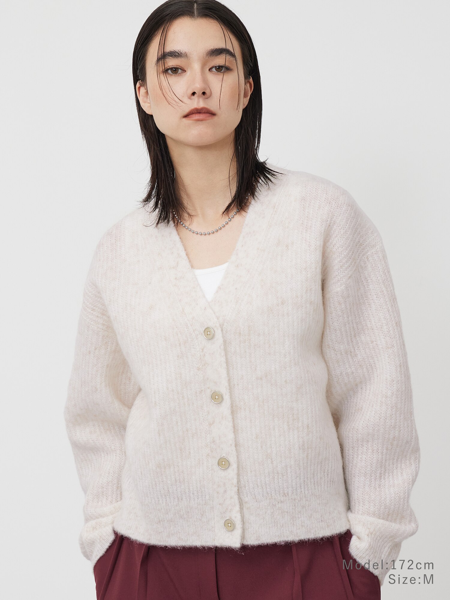 PLST(プラステ)公式 | ブラッシュドヤーンVネックカーディガン