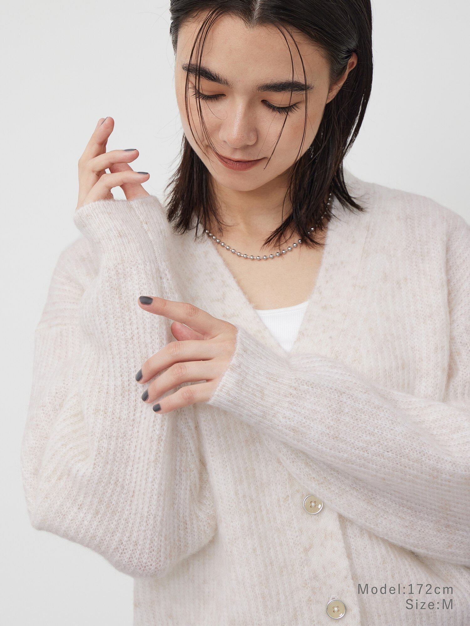 PLST リブ編み Vネックカーディガン Mサイズ 専用です PLST リブ編み Vネック カーディガン Mサイズ ベージュ