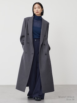 ウールブレンドテーラードロングコート