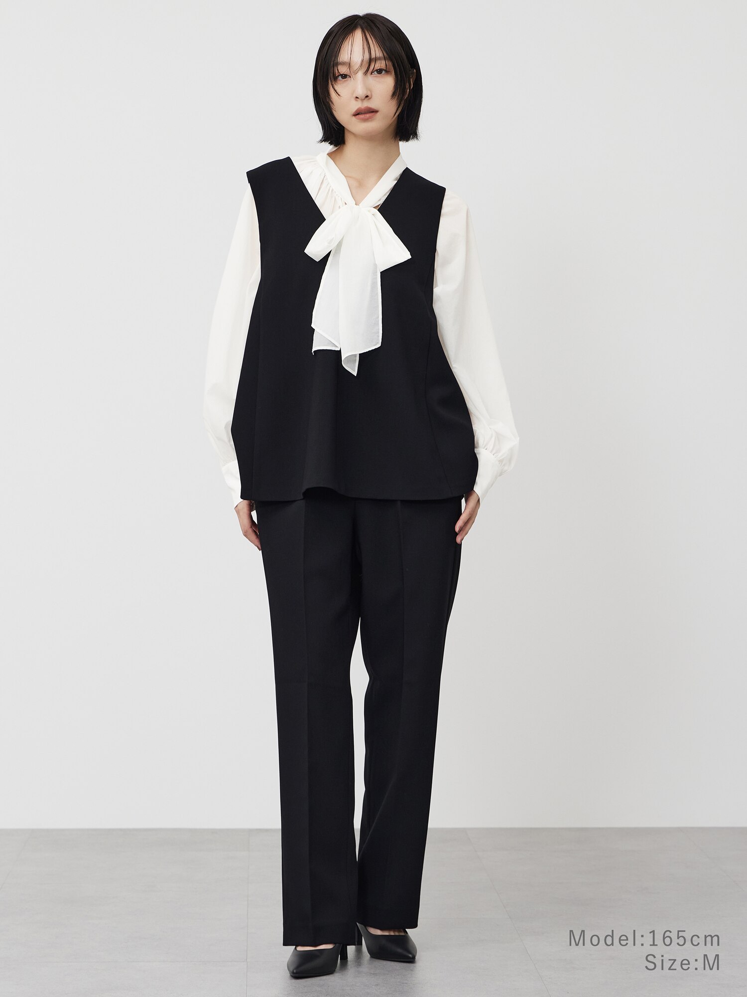 ウールミックススムースクルーネックセーター