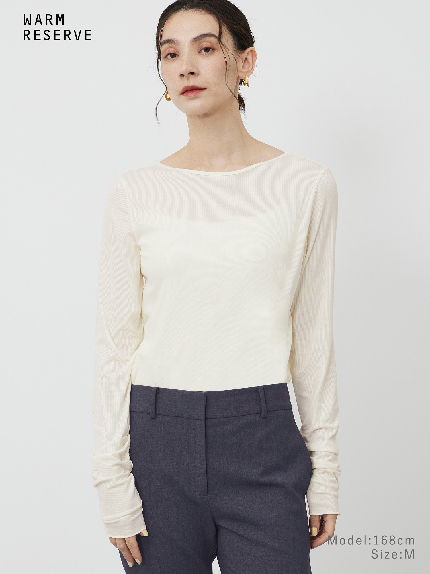 ！！9/6限定値下げ！！ PLEATSPLEASE：リブトップス PLST(プラステ)公式 | ウォームリザーブカシミヤブレンド2WAYネックT