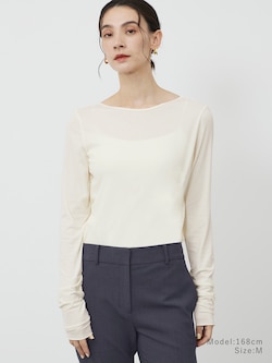 ウォームリザーブカシミヤブレンド2WAYネックT