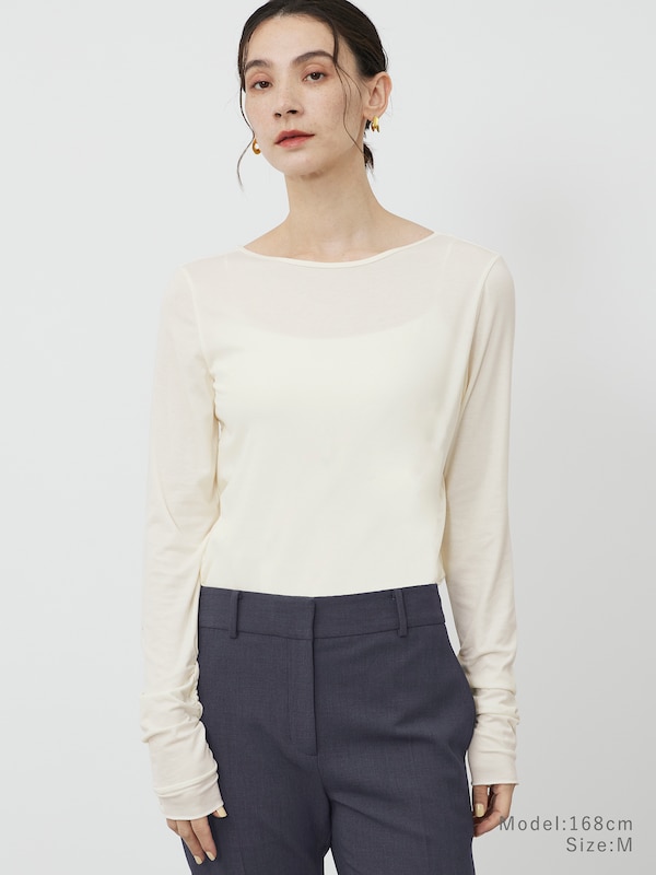 ウォームリザーブカシミヤブレンド2WAYネックT