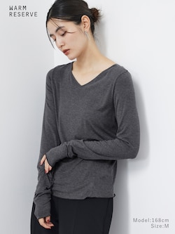 ウォームリザーブカシミヤブレンド2WAYネックT
