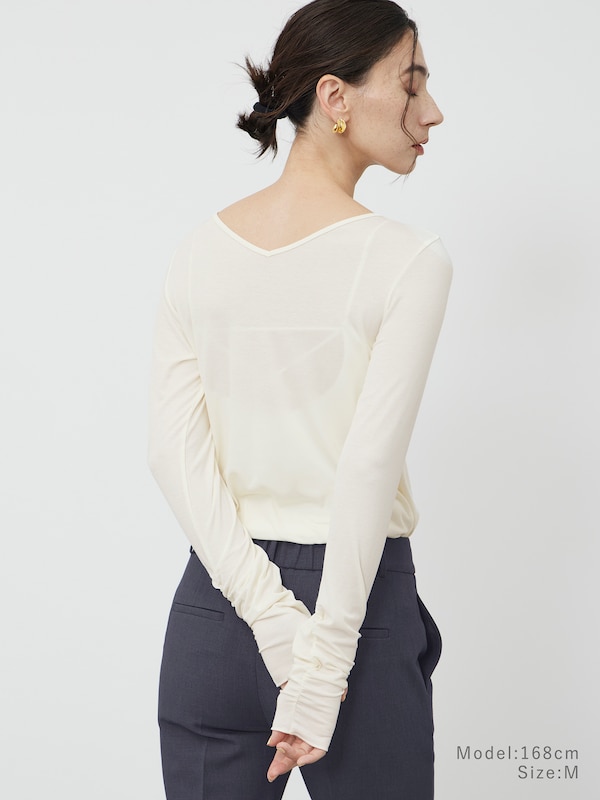 ウォームリザーブカシミヤブレンド2WAYネックT