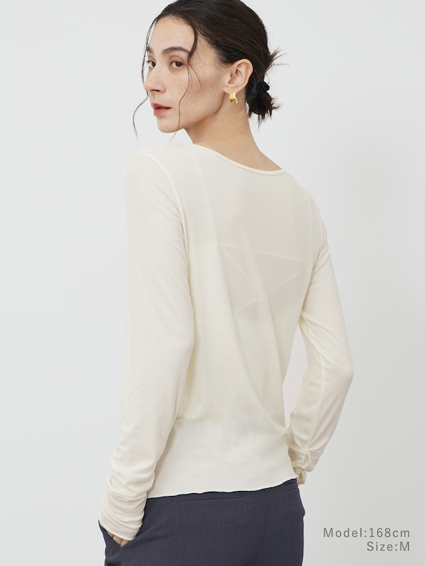 ウォームリザーブカシミヤブレンド2WAYネックT