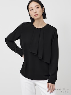UVカットアシンメトリーフリルブラウス