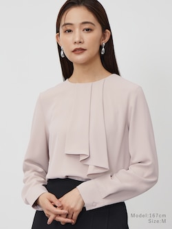 UVカットアシンメトリーフリルブラウス