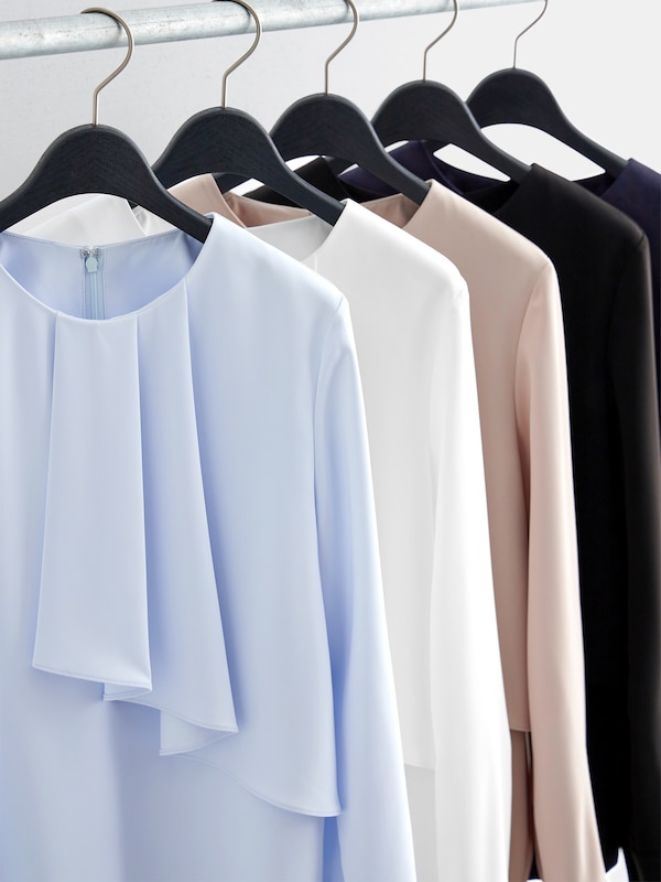 UVカットアシンメトリーフリルブラウス