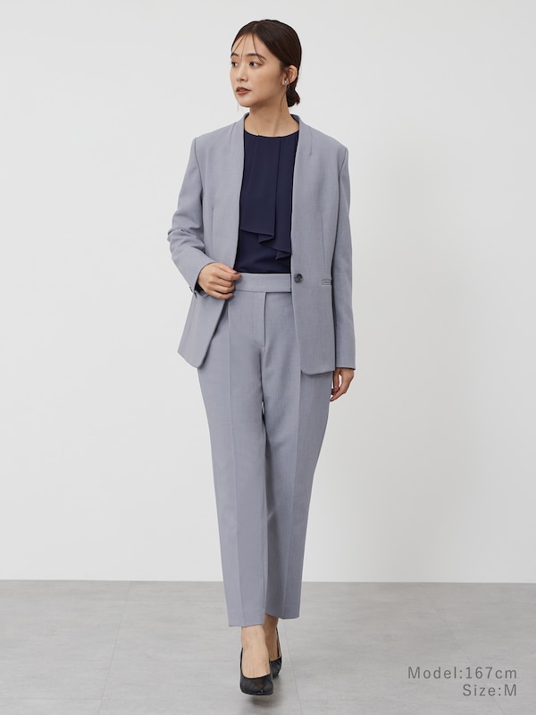 UVカットアシンメトリーフリルブラウス