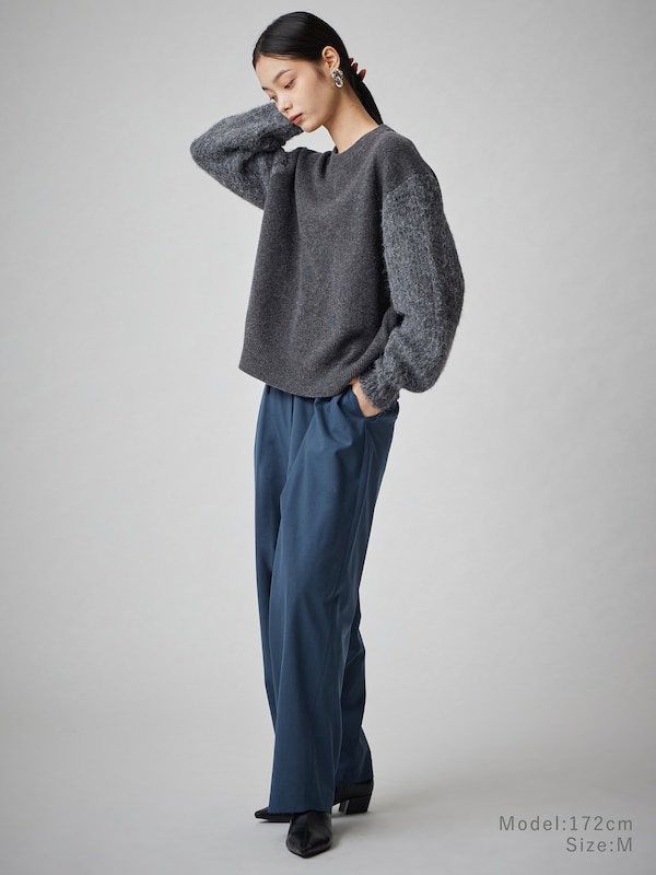 ブラッシュドスリーブセーター