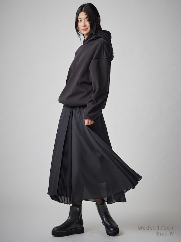 バックフリースオーバーサイズパーカ