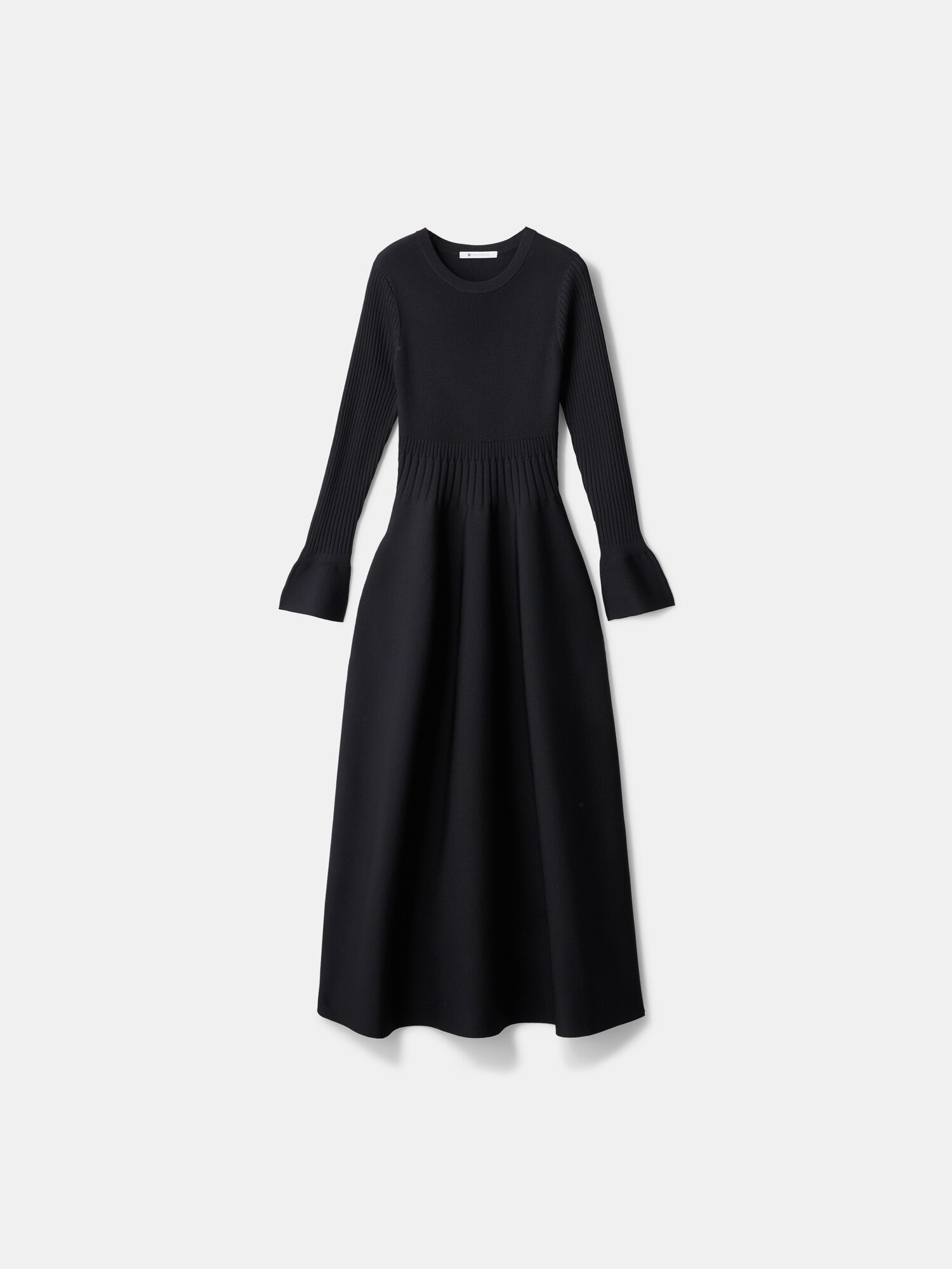 PLST HARUNOBUMURATA ニットフレアワンピース ブラック S PLST(プラステ)公式 | ニットフレアワンピース