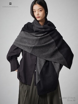 ジオメトリックニットストール