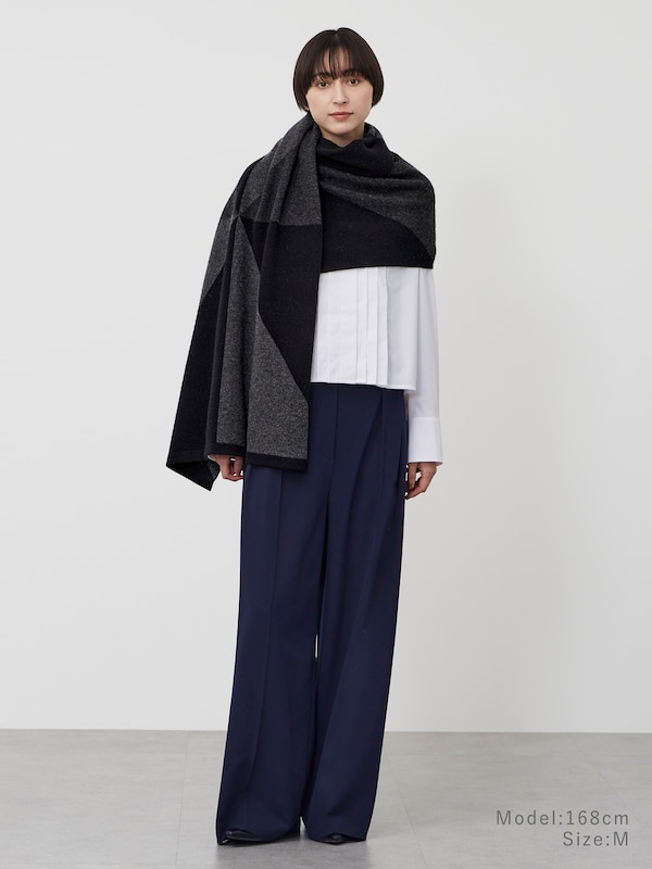 ジオメトリックニットストール