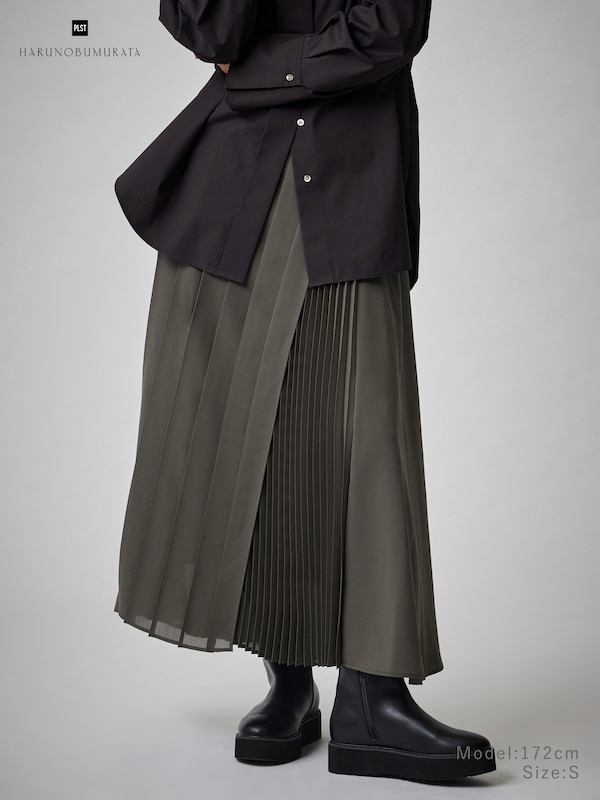 シアープリーツラップスカート