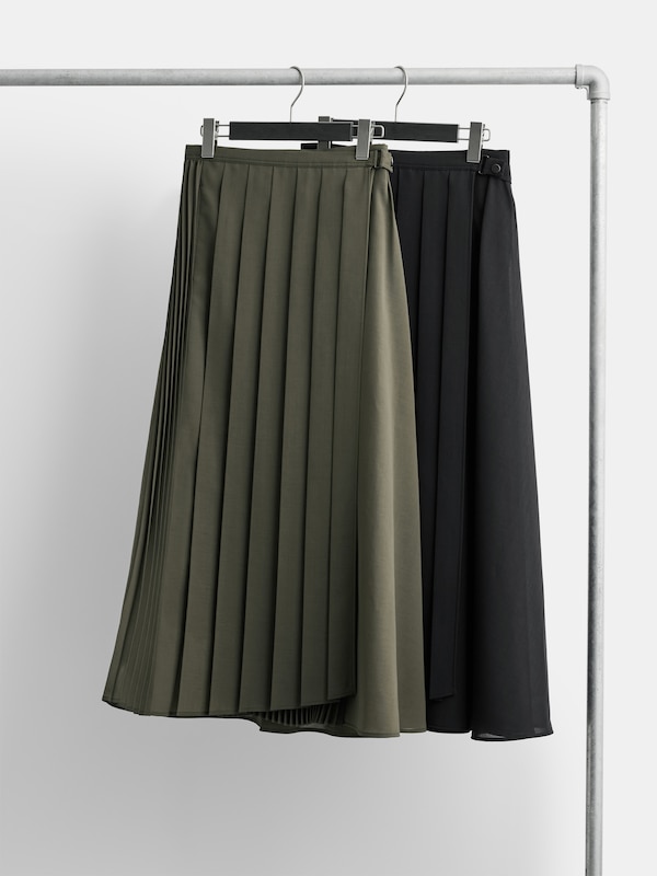 シアープリーツラップスカート