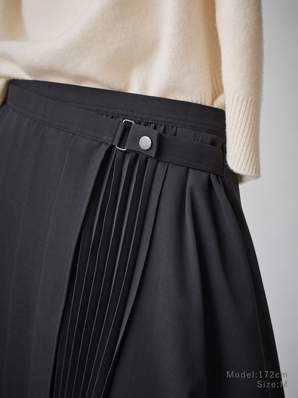 シアープリーツラップスカ��ート