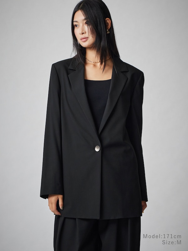 ウールブレンドオーバーサイズジャケット