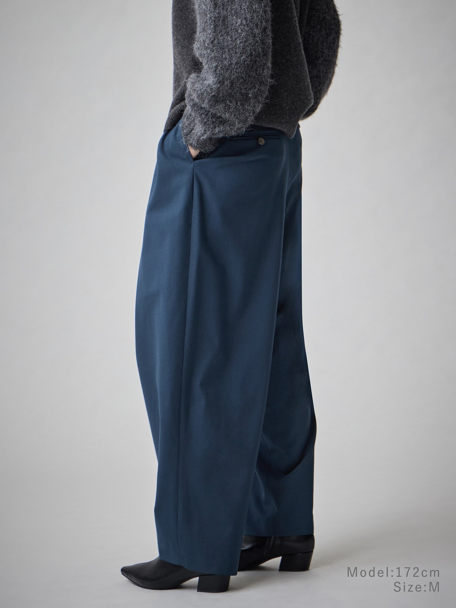 PLST(プラステ)公式 | ウールブレンドワイドテーパードパンツ