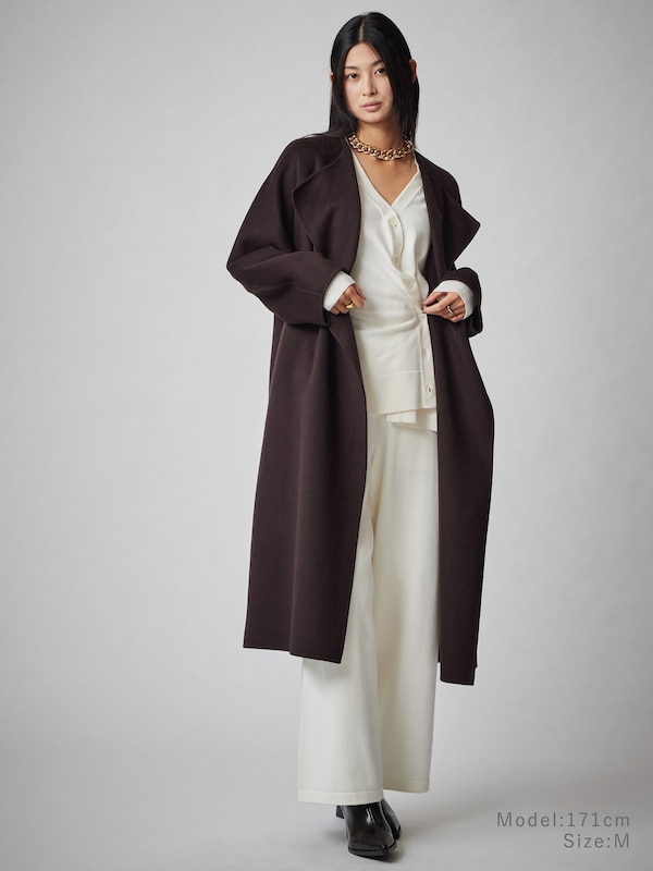 カシミヤブレンドリバーロングコート