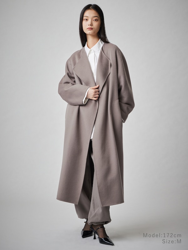 カシミヤブレンドリバーロングコート