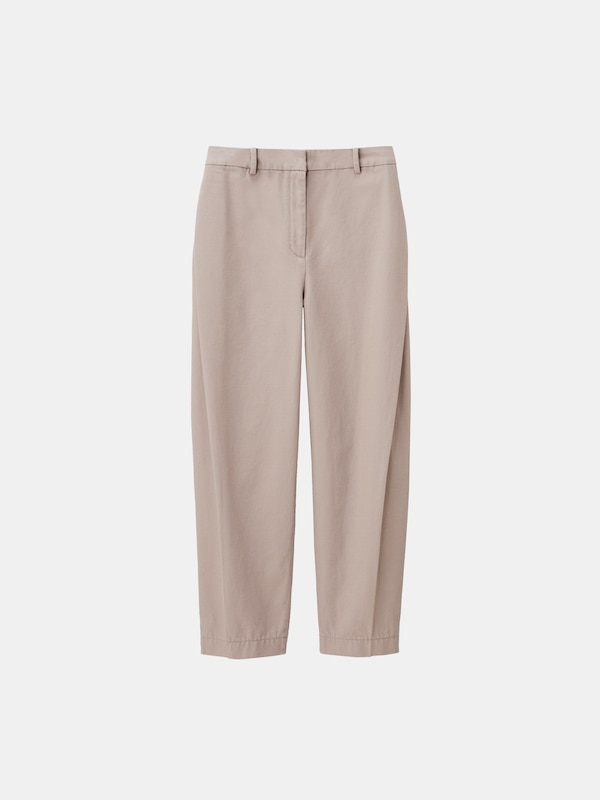 コットンサイドタックテーパードパンツ