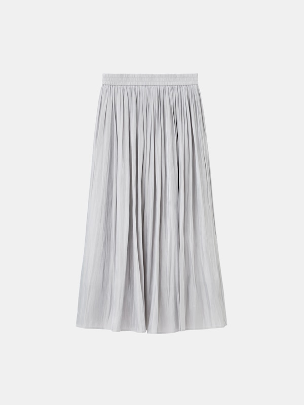 メタリックサテンプリーツスカート