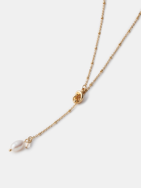 パールトップラリエットネックレス