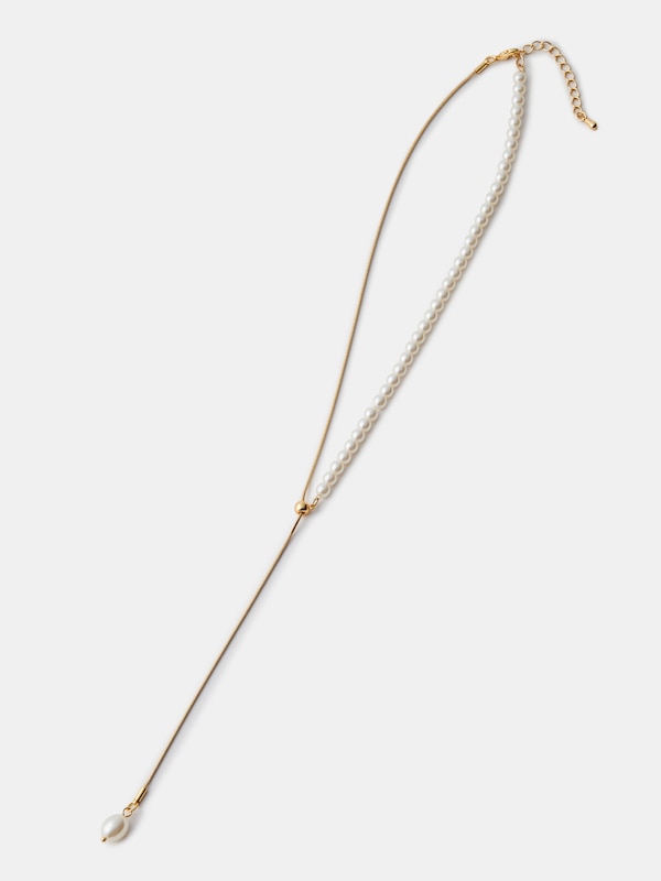 パールチェーンラリエットネックレス