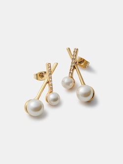 ストーンパールコンビピアス