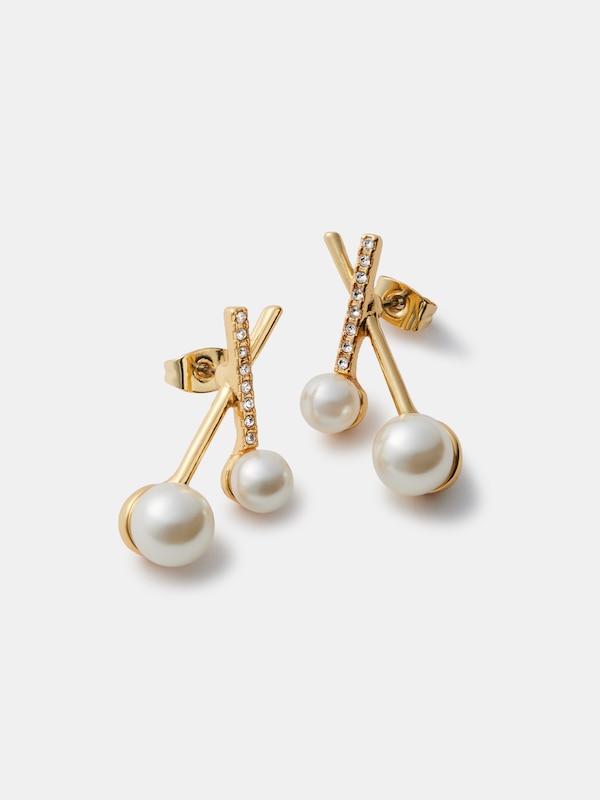 ストーンパールコンビピアス