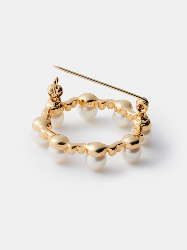 パールラインセットブローチ