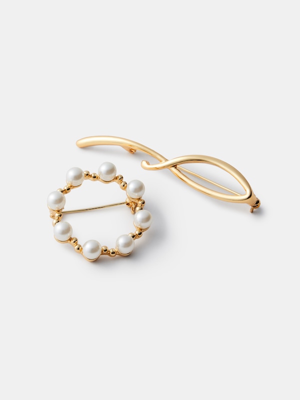 パールラインセットブローチ